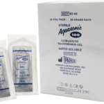 Sterile Aquasonic® 100 Ultrasound Transmission Gel 20g overwrapped, sterilised foil pouches, 28 per box